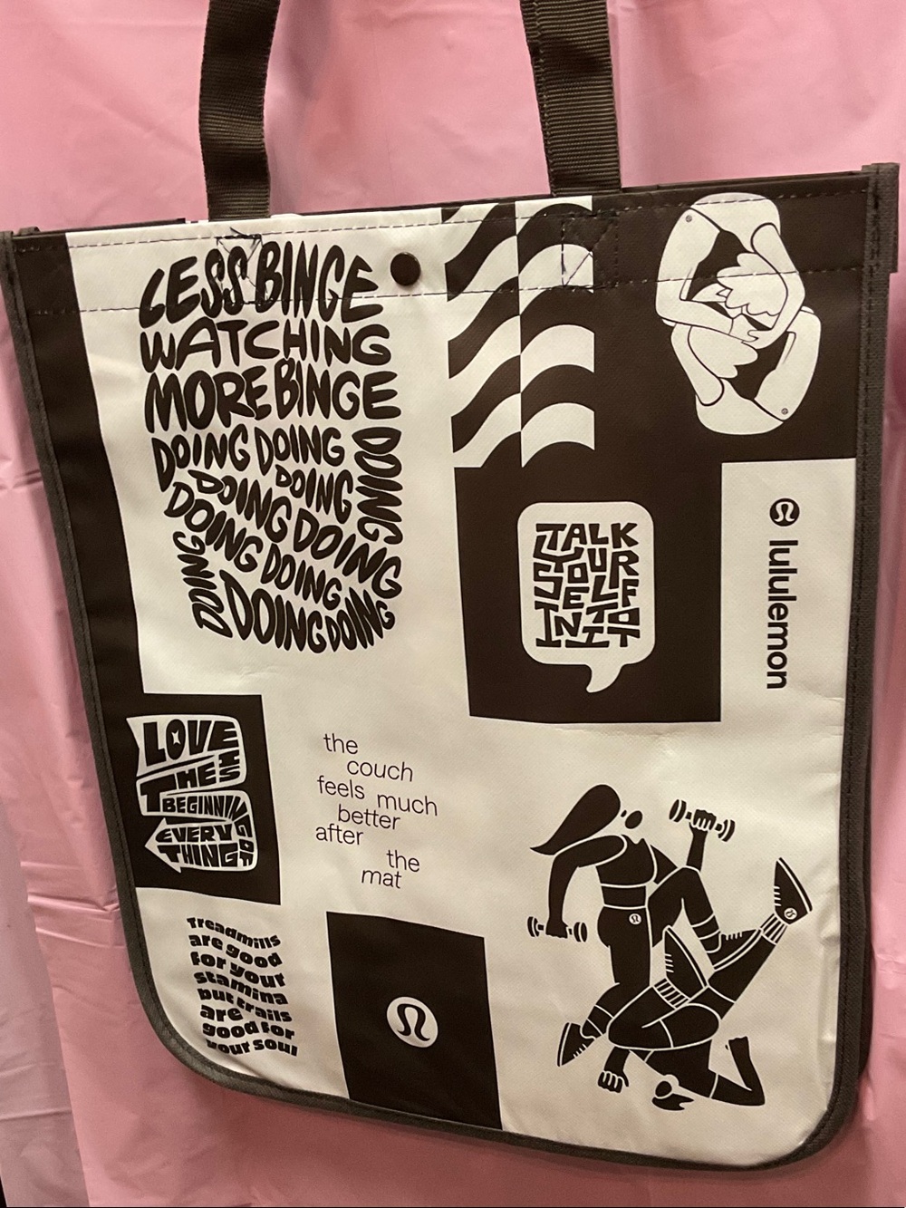 Large lululemon athletica Black and White Graphic Tote